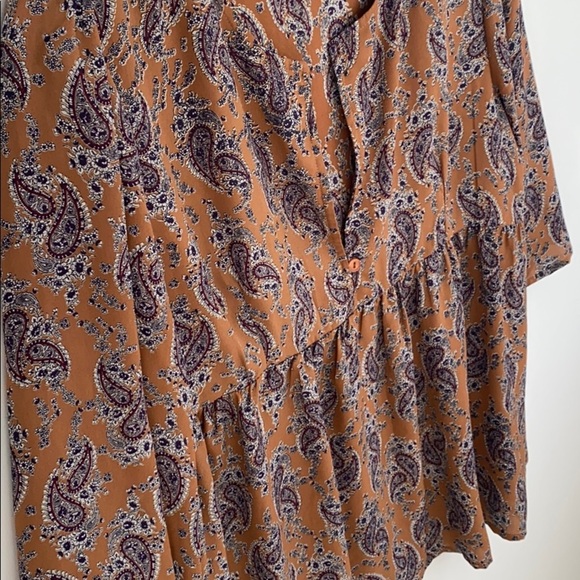 Rokoko Paisley print 3/4 sleeve peplum top, size L - Picture 6 of 10